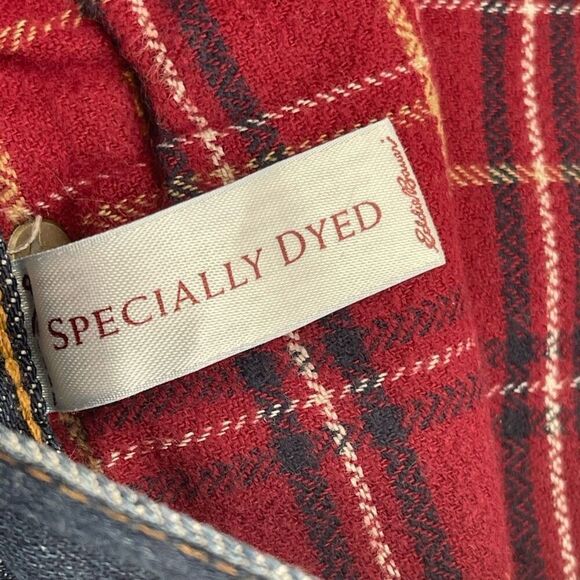 EDDIE BAUER Flannel Lined Jeans Men's Size 40X30 Blue Straight Leg Relaxed Fit - Picture 8 of 16